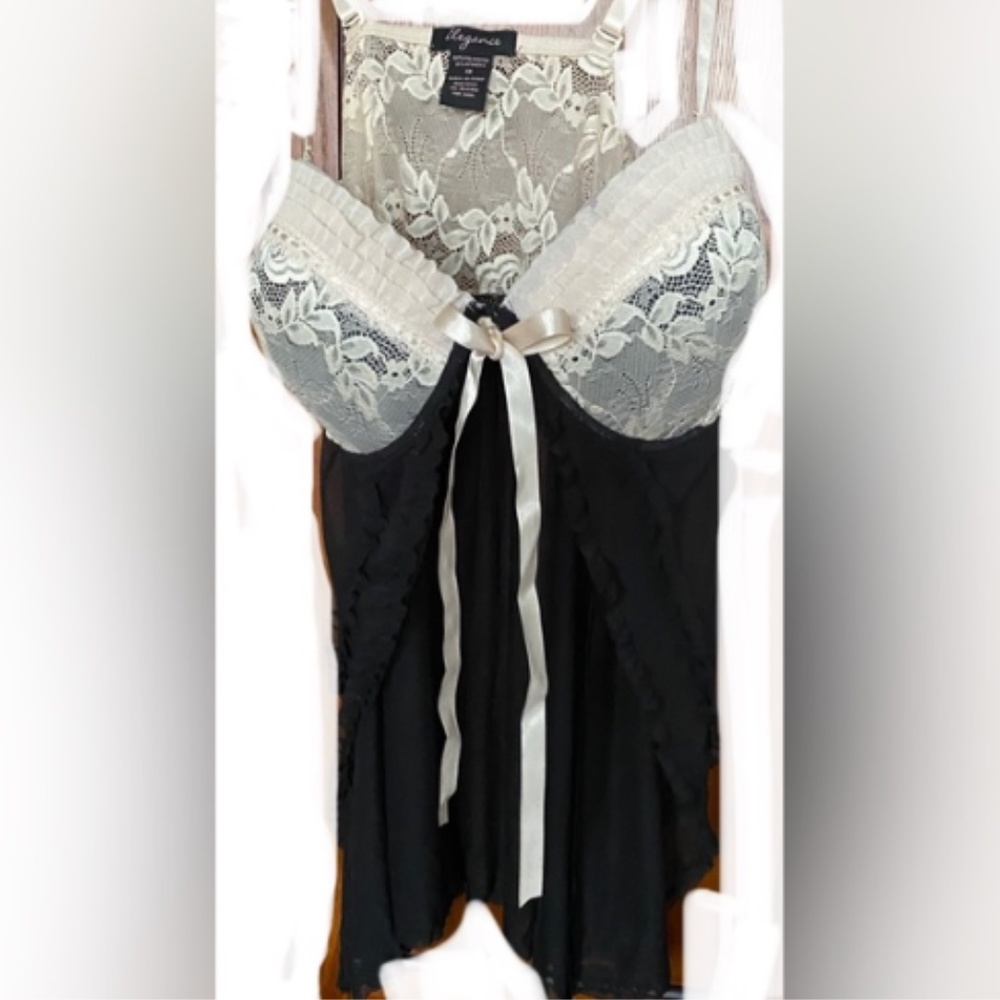 Elegance BLK/WHT Baby Dolls, 1X  *P1096